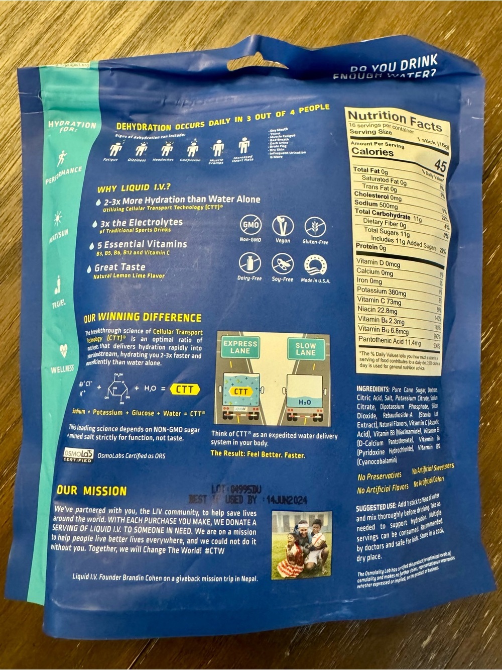 Liquid I.V. Hydration Multiplier Electrolyte Drink Mix - Lemon Lime - Picture 2 of 2